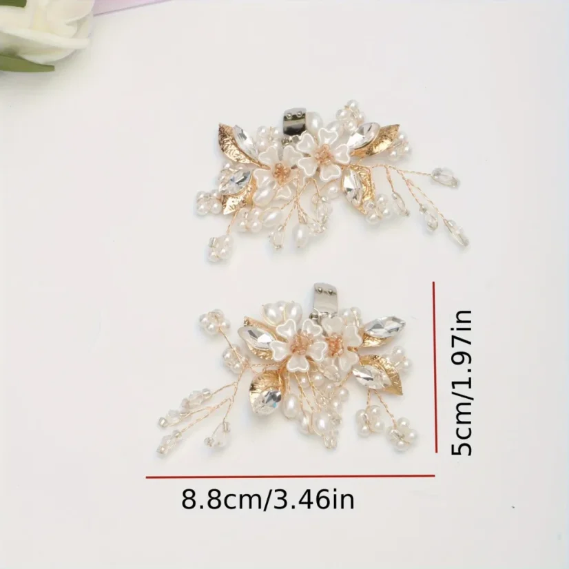 Spona na boty perlové květy