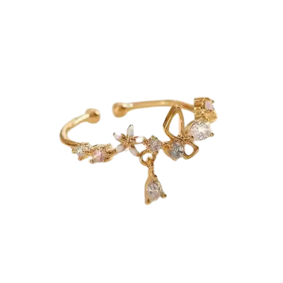 Prsten Motýlí dotek - Barva: Zlatá