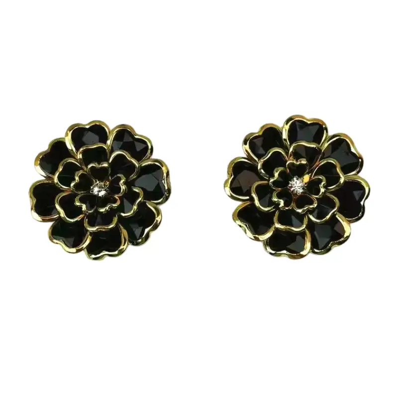 Krycí knoflík Flower - Barva: Černá