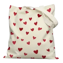 Plátěná taška se srdíčky