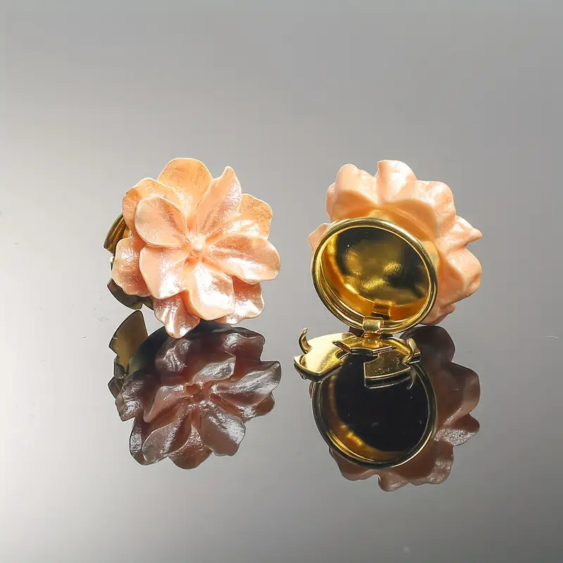 Krycí knoflík Camelie - Barva: Oranžová