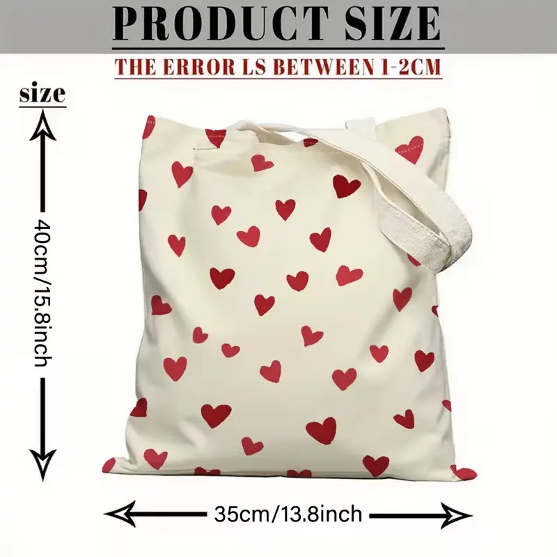 Plátěná taška se srdíčky