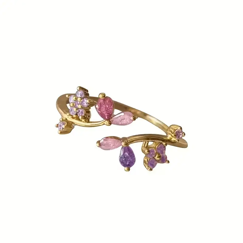 Prsten s růžovými kamínky