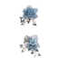 Krycí knoflík Organza Flower - Barva: Nebesky modrá