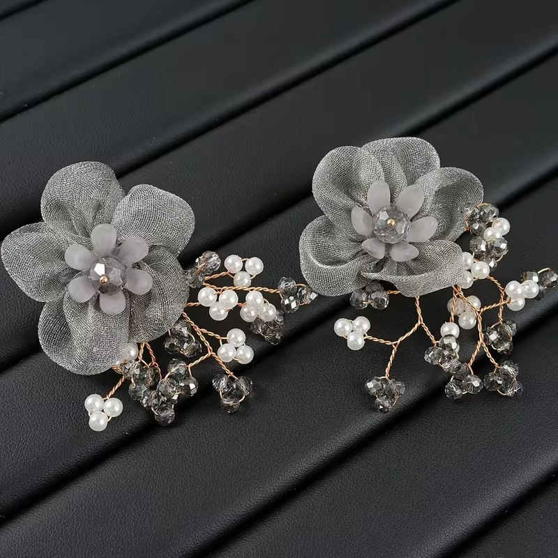 Krycí knoflík Organza Flower - Barva: Béžová