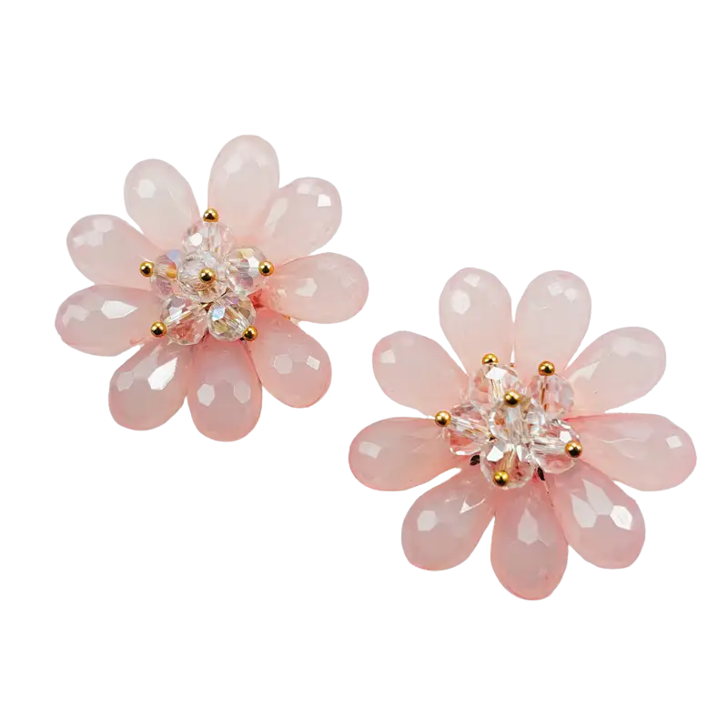 Krycí knoflík Něžný květ - Barva: Růžová