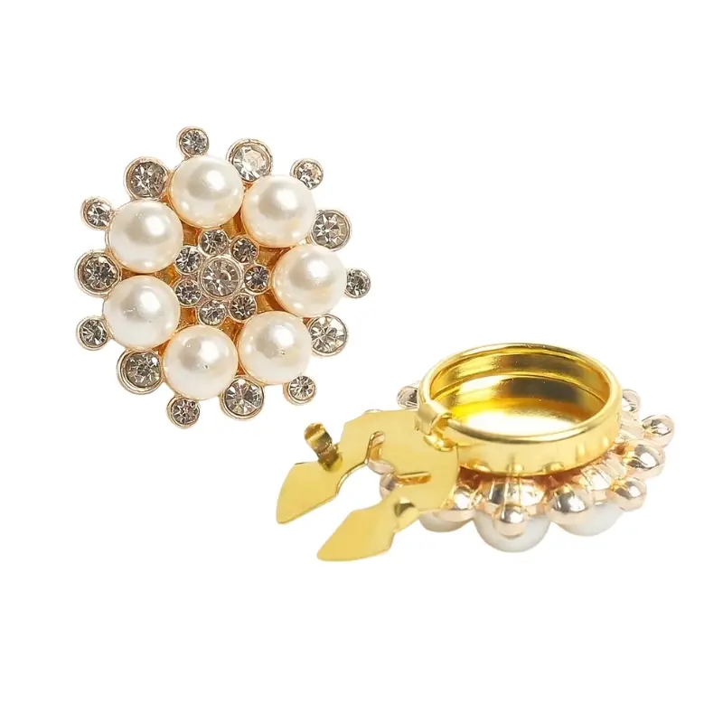 Krycí knoflík Perlový kruh s kamínky