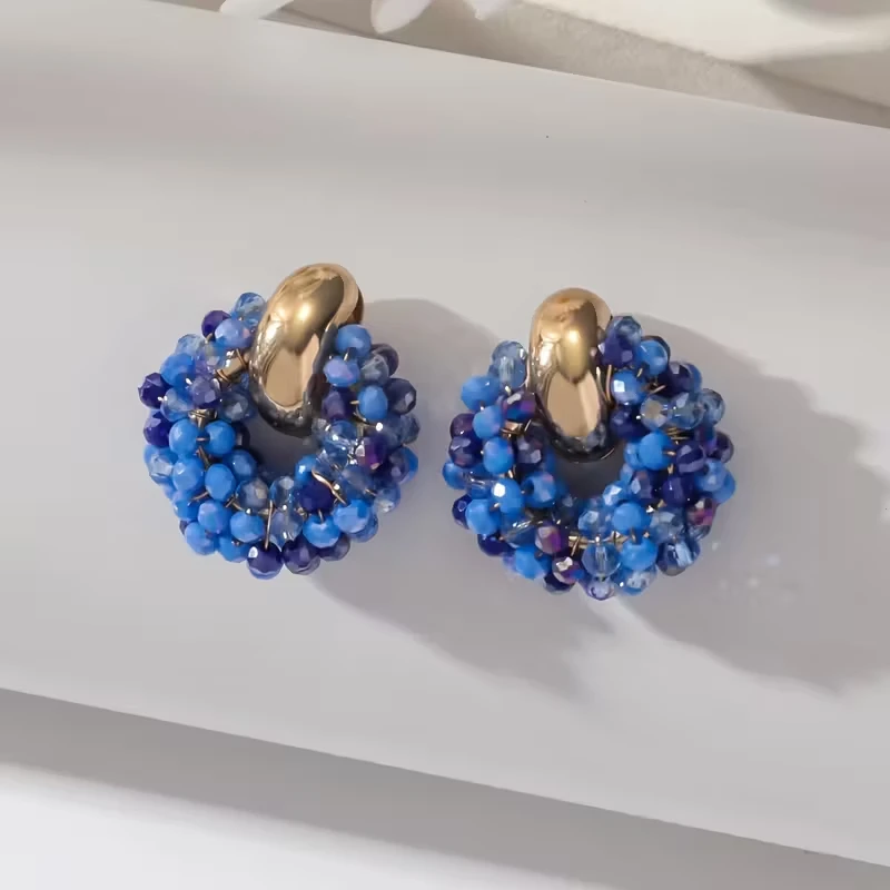 Korálkové náušnice - Barva: Černá