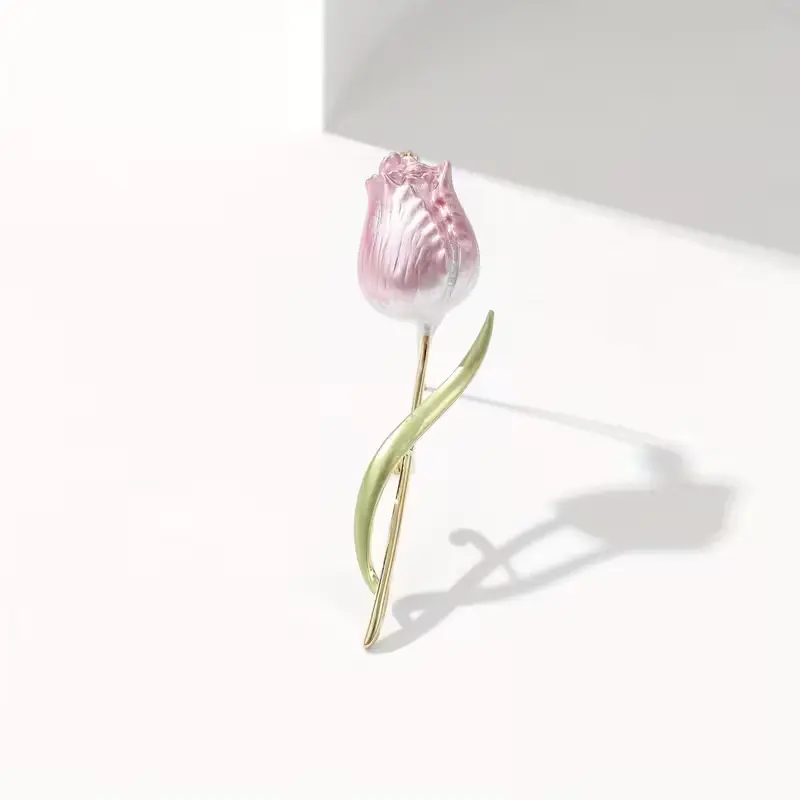 Brož růžový tulipán