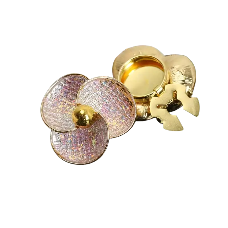 Krycí knoflík Lístek - Barva: Růžová