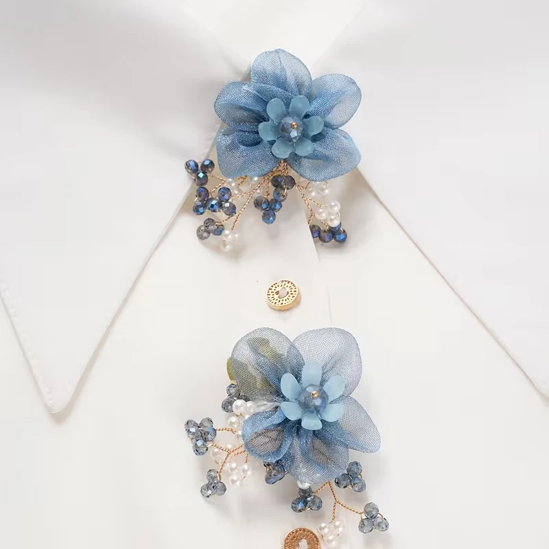 Krycí knoflík Organza Flower - Barva: Béžová