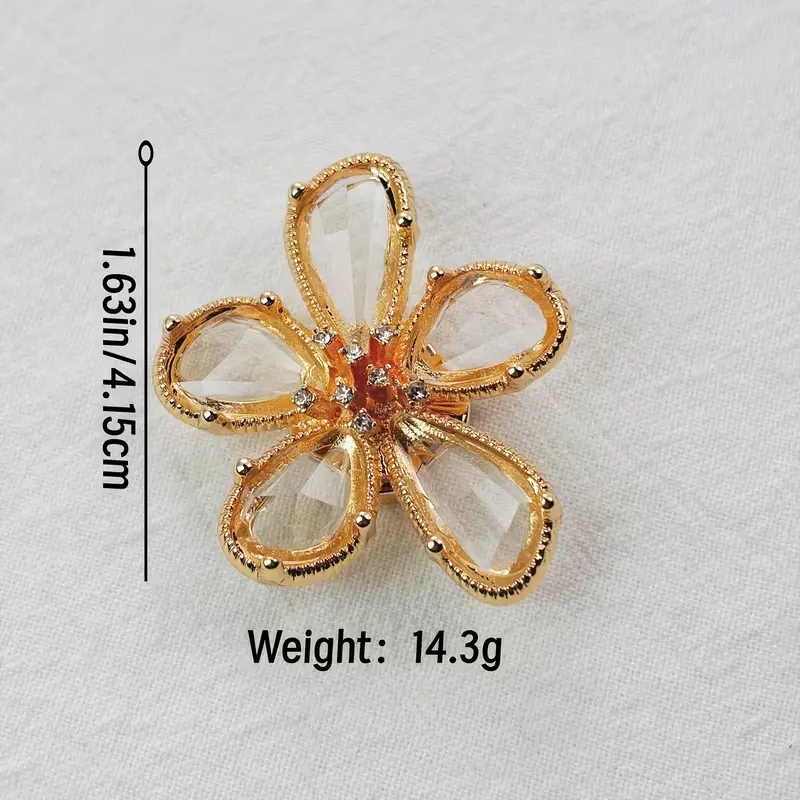 Krycí knoflík Zlatý květ s broušenými kameny