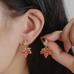 Náušnice Javorový list