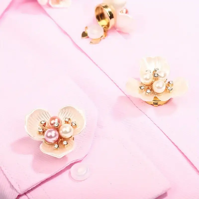 Krycí knoflík Trojlístek - Barva: Růžová