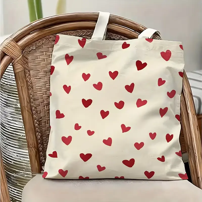 Plátěná taška se srdíčky