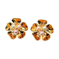 Krycí knoflík Zlatá květina