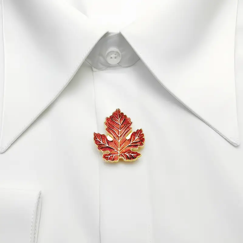 Krycí knoflík Javorový list - Barva: Červená