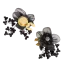 Krycí knoflík Organza Flower - Barva: Černá