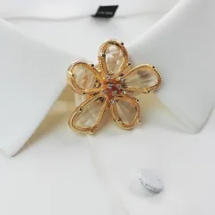 Krycí knoflík Zlatý květ s broušenými kameny