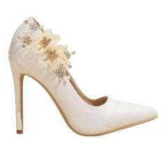 Spona na boty s květinami a perlami