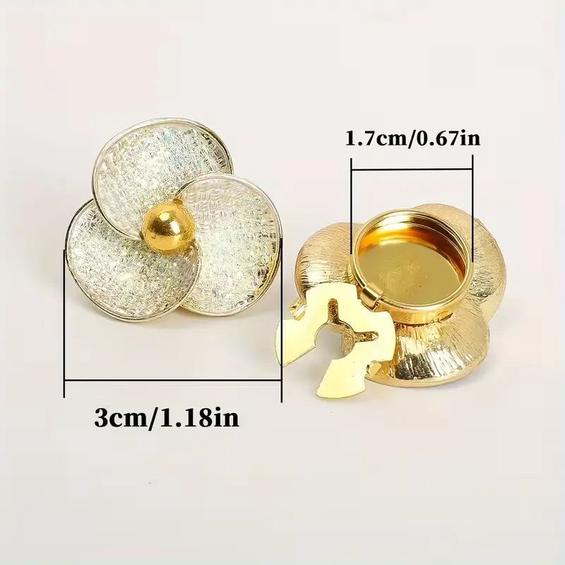 Krycí knoflík Lístek - Barva: Hnědá