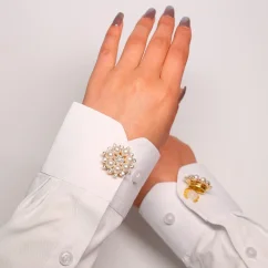 Krycí knoflík Perlový kruh s kamínky