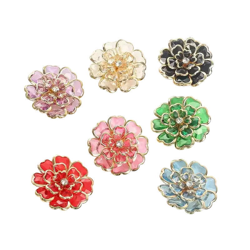 Krycí knoflík Flower - Barva: Nebesky modrá