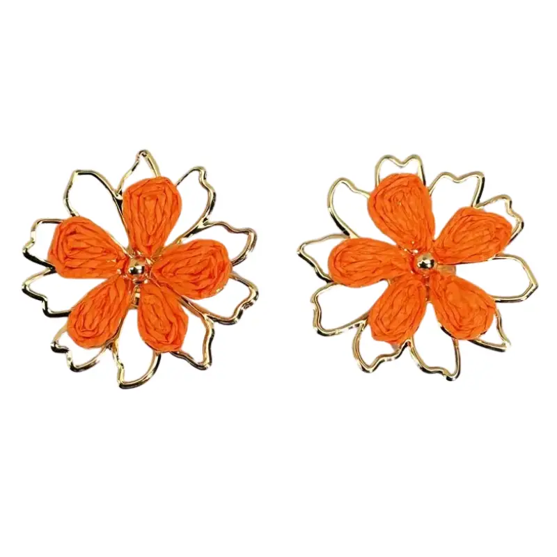 Krycí knoflík Květinová radost - Barva: Oranžová