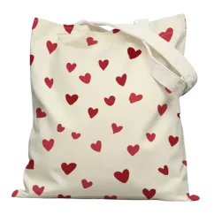 Plátěná taška se srdíčky