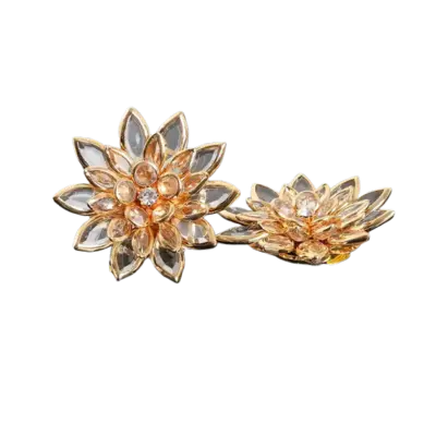 Krycí knoflík Zlatý květ - Barva: Zlatá