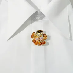Krycí knoflík Zlatá květina