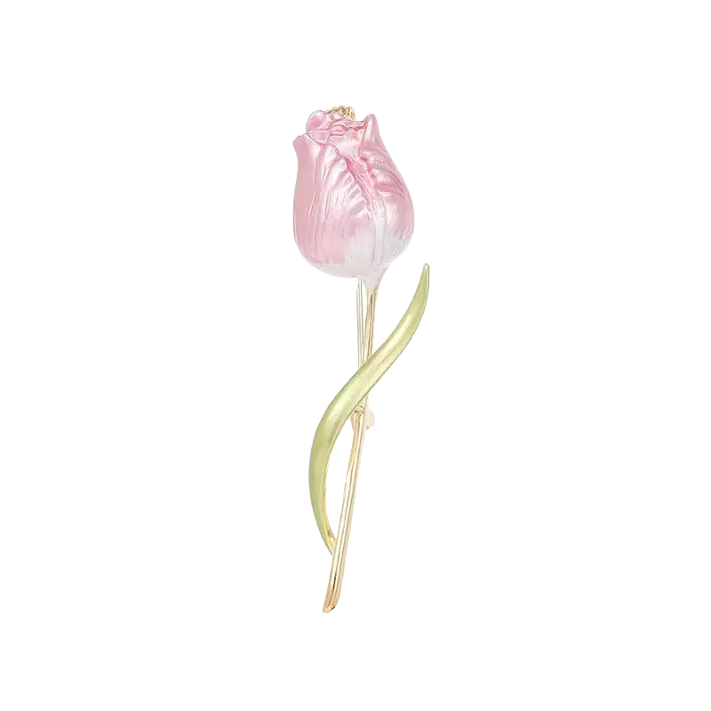 Brož růžový tulipán