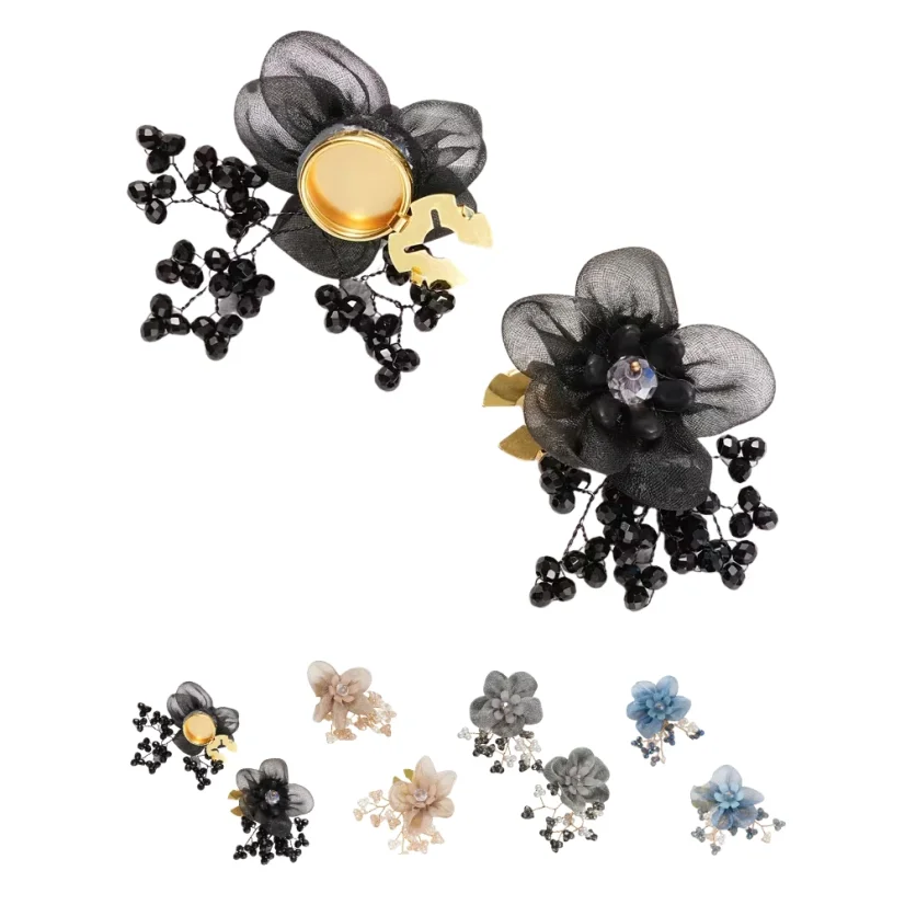 Krycí knoflík Organza Flower - Barva: Béžová