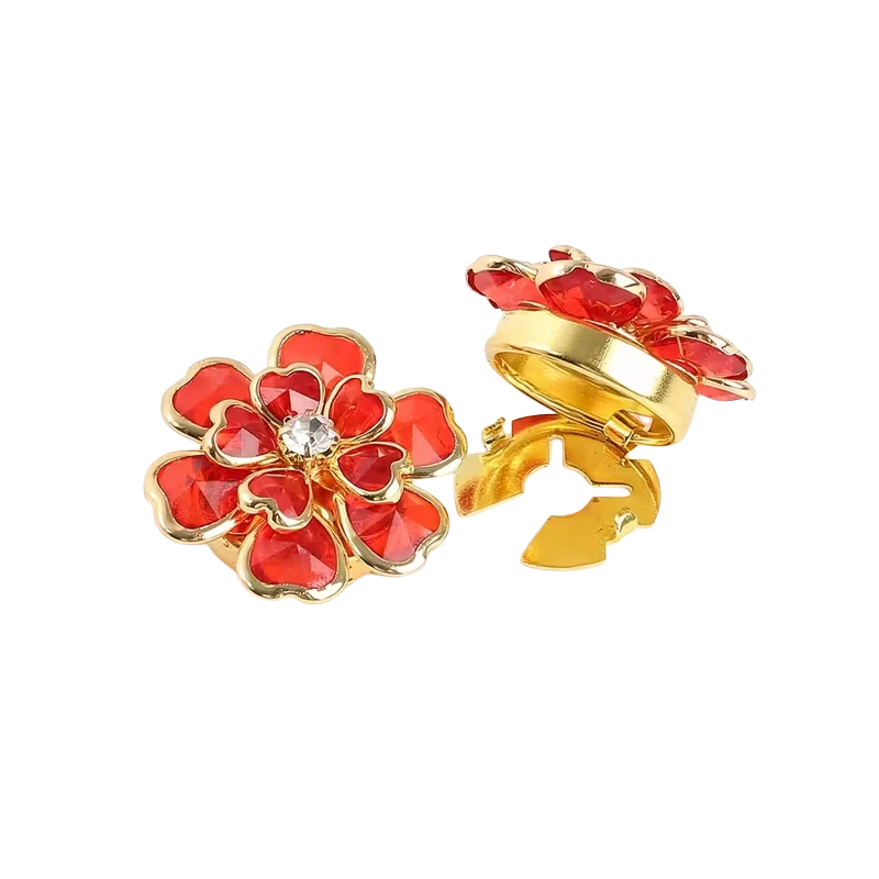 Krycí knoflík Mini Flower - Barva: Červená