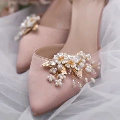 Spona na boty perlové květy