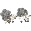 Krycí knoflík Organza Flower - Barva: Šedá