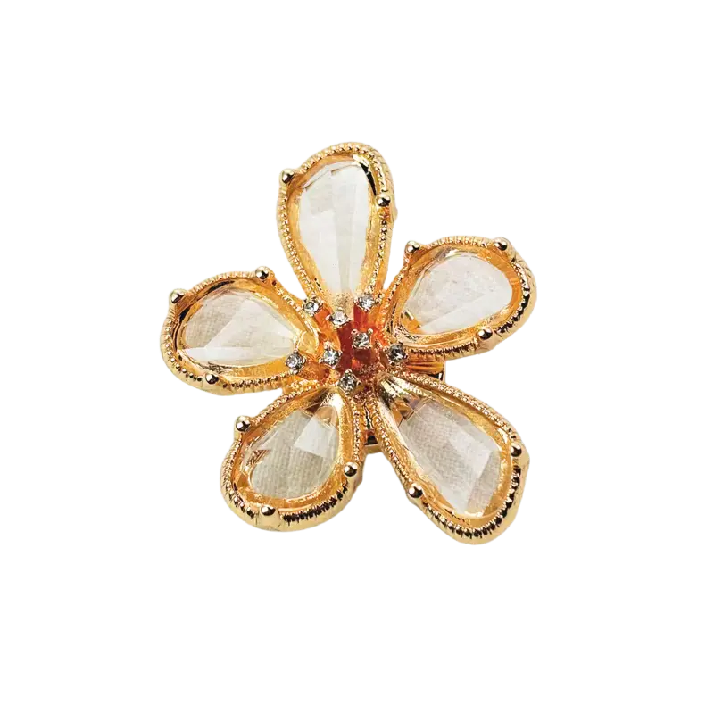Krycí knoflík Zlatý květ s broušenými kameny