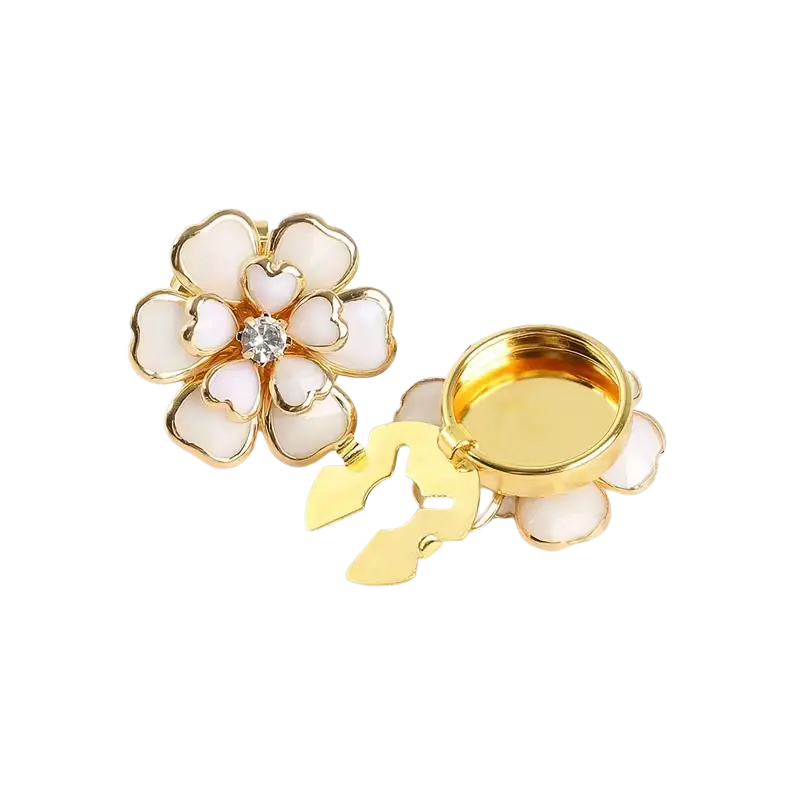 Krycí knoflík Mini Flower - Barva: Bílá