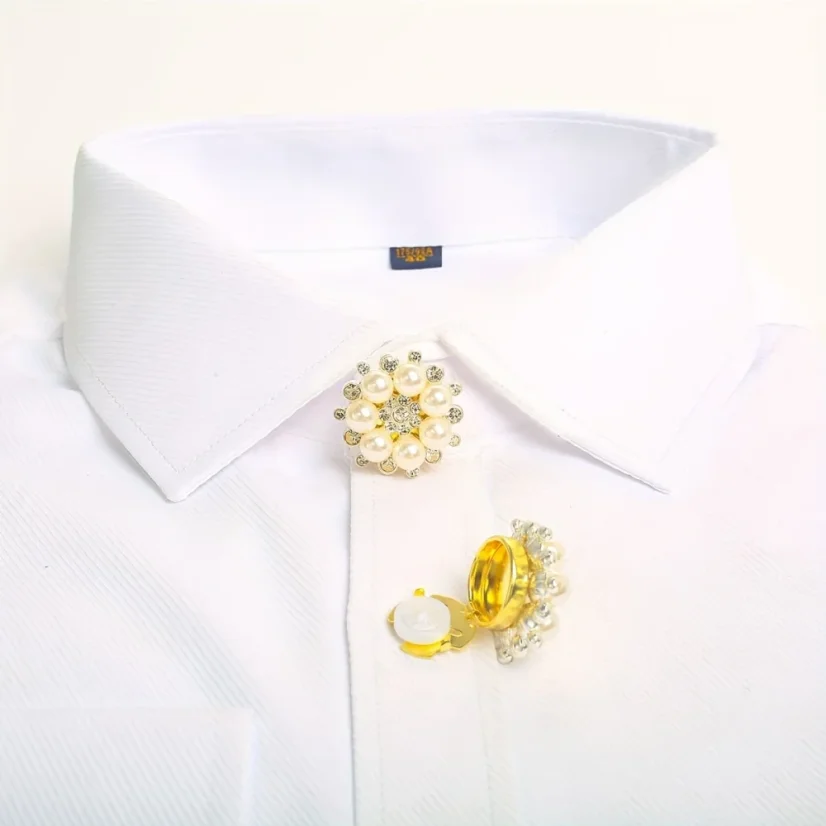 Krycí knoflík Perlový kruh s kamínky