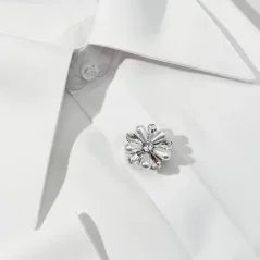Krycí knoflík Stříbrný květ