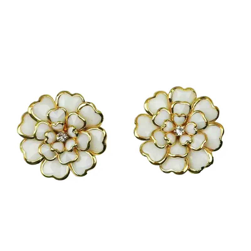 Krycí knoflík Flower - Barva: Bílá