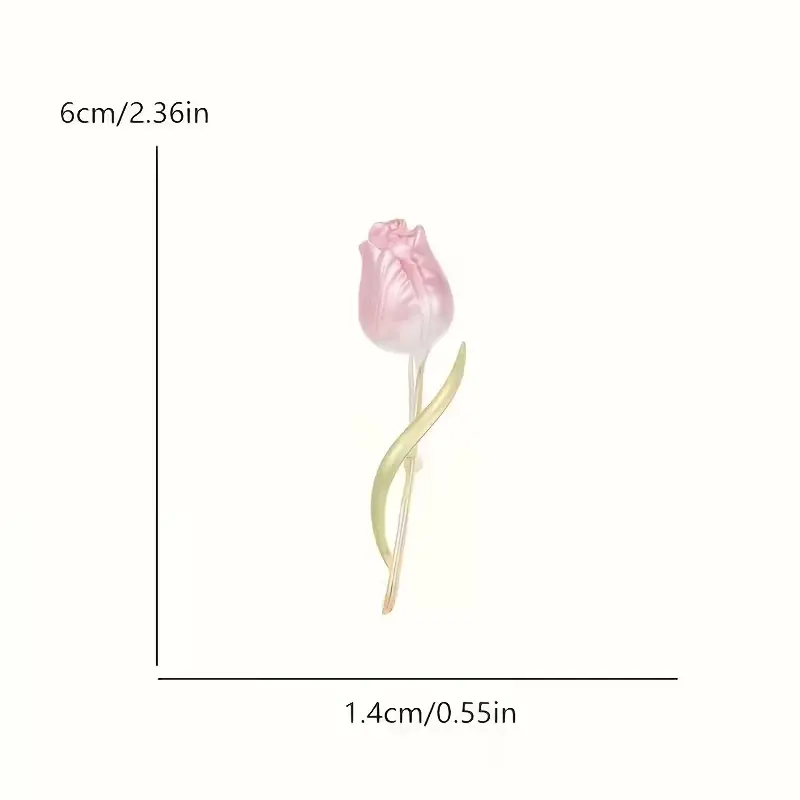 Brož růžový tulipán