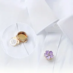 Krycí knoflík Perleťový květ se zirkonem